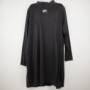 Nike Air Dress Womens 3X Black Long Sleeve Logo Streetwear Tunic Stretch **Read